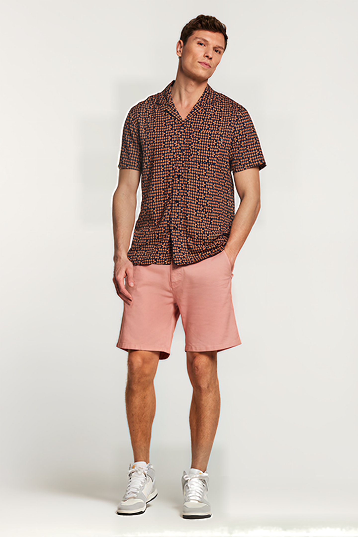 MEN COTTON STRETCH SHORTS JACK OLD ROSE PINK 3