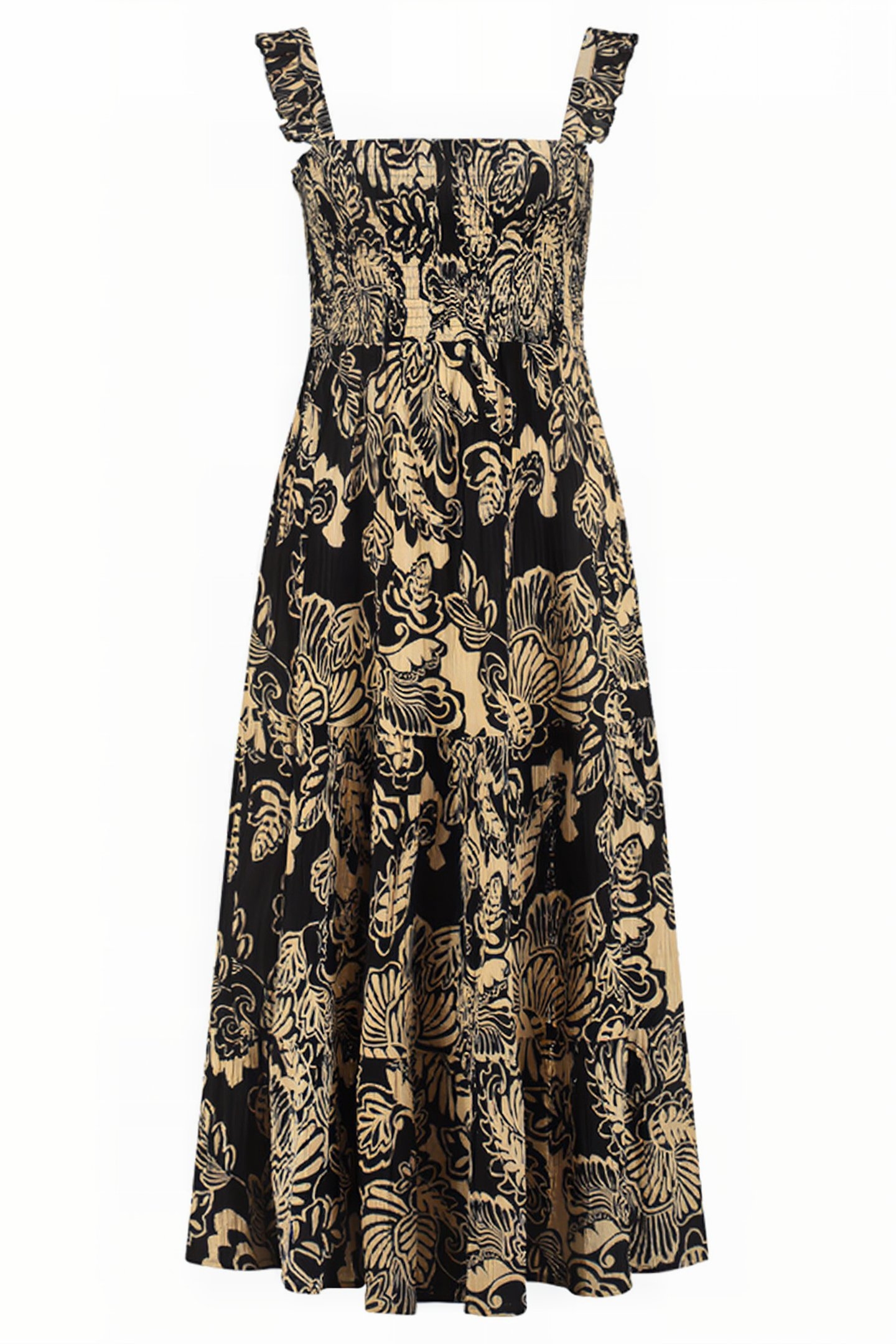 LADIES SEYCHELLES DRESS ARTSY LEAVES BLACK 5