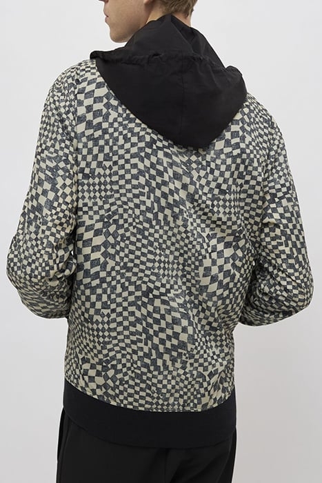 BLACK AND CHECKERBOARD REVERSIBLE JACKET 4