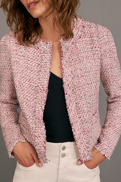 PINK DECORATIVE TWEED SQUARE JACKET 6