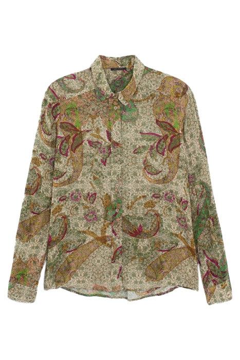 ECRU PAISLEY PRINT FLOWING SHIRT 1