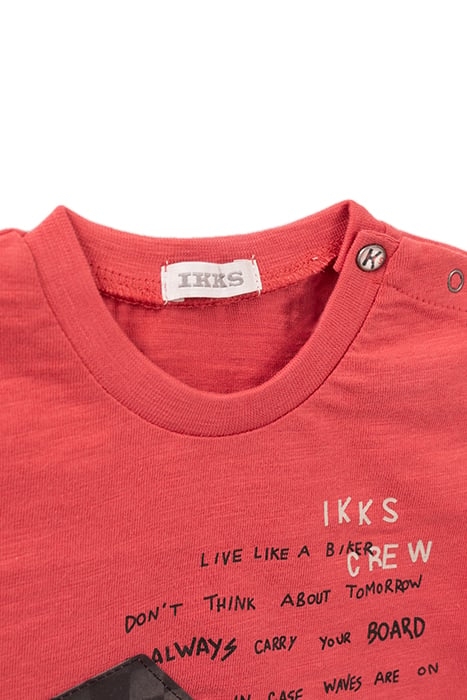 BABY BOYS’ RED T-SHIRT WITH 3D LIGHTNING IMAGE 3