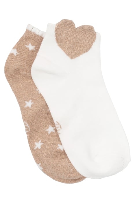 GIRLS' GOLD/WHITE SHORT SOCKS 1