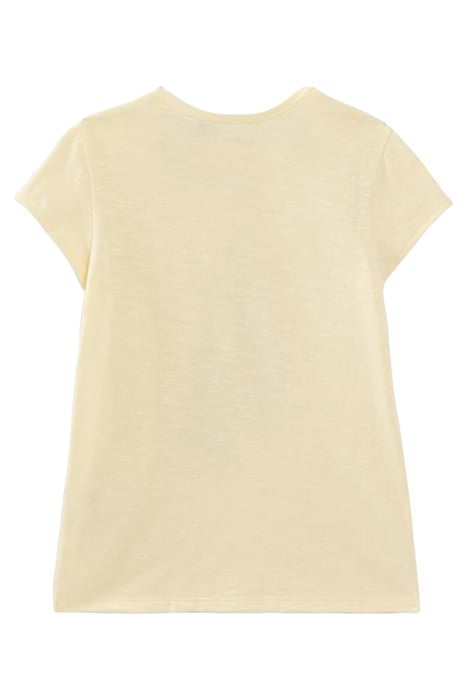 GIRLS’ YELLOW SANDALS IMAGE ORGANIC COTTON T-SHIRT 2