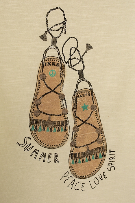 GIRLS’ YELLOW SANDALS IMAGE ORGANIC COTTON T-SHIRT 4