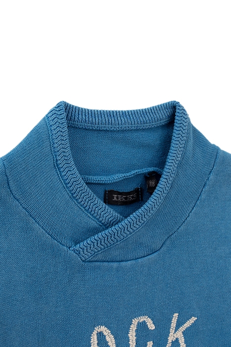 BOYS’ BLEACH BLUE KNIT SWEATER WITH EMBROIDERED FRONT 5