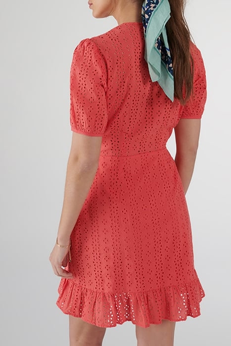 PINK EYELET EMBROIDERY WRAP DRESS 2