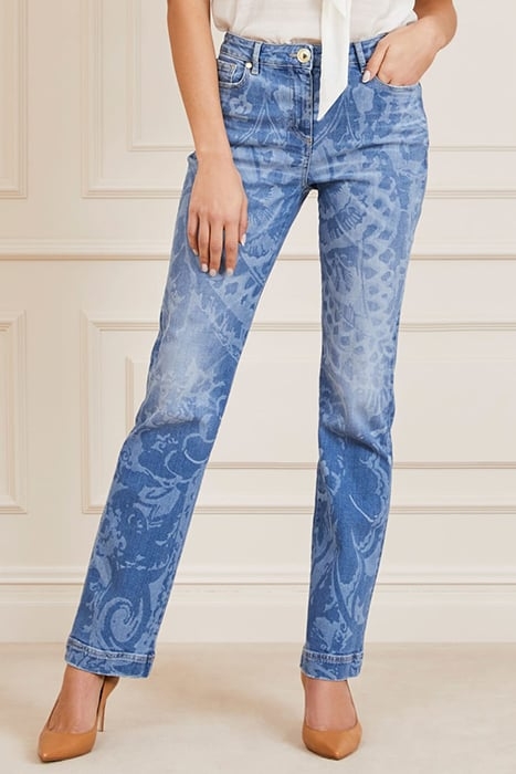 LASER BROKEN DENIM LIGHT BLUE STRAIGHT WASH 1