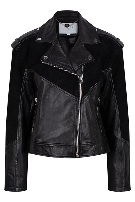 D6SYBIL MIX LEATHER JACKET RAVEN 5