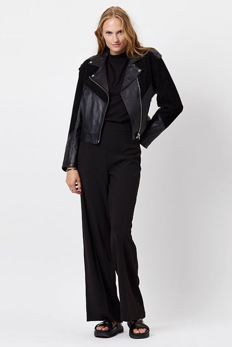 D6SYBIL MIX LEATHER JACKET RAVEN 1