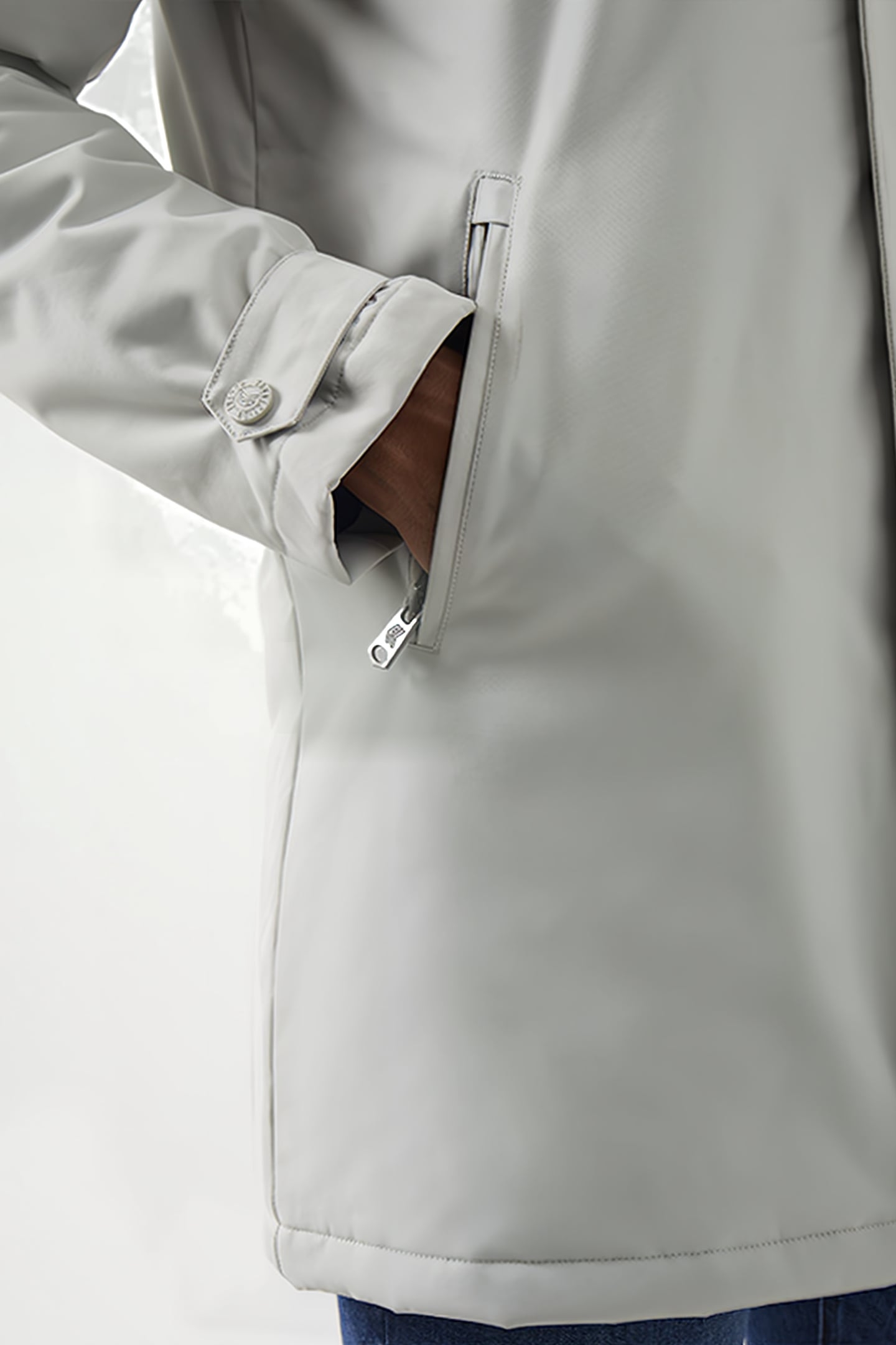 FUNNEL NECK MAC COAT STONE 4