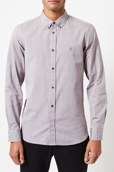 OXFORD LOGO LONG SLEEVE SHIRT BORDEAUX/DARK NAVY 1