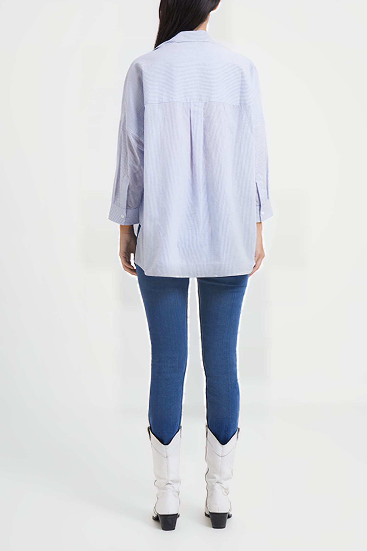 RHODES POPLIN STRIPE POPOVER SHIRT BLUE/WHITE 2