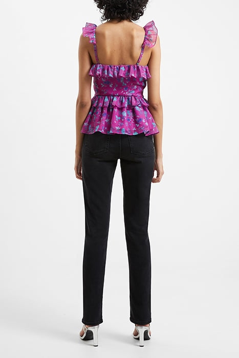 ADEN BAI LUREX FRILL CAMI TOP DAHLIA 3