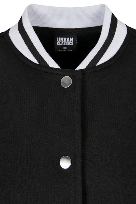 LADIES OVERSIZED COLLEGE SWEAT JACKET BLACK 8