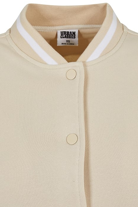 LADIES OVERSIZED 2 TONE COLLEGE TERRY JACKET SOFTSEAGRASS/WH 8