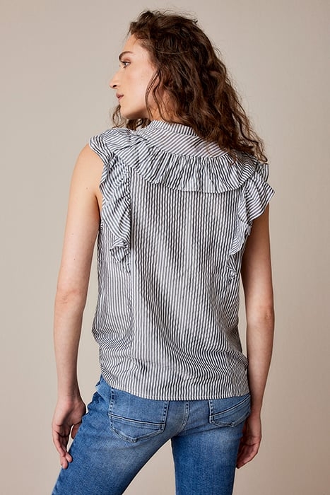 BLOUSE SLEEVELESS STRIPE DARK STEEL 2