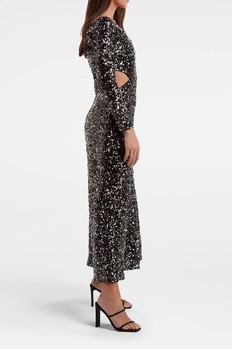 SEQUIN DRESSI CUT OUT BACK MID BLACK 4