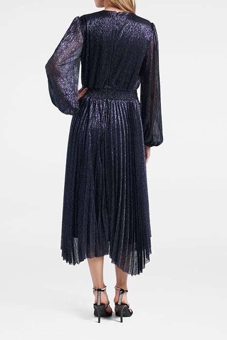 SAHARA WRAP PLISSE MIDI DRESS NAVY 2