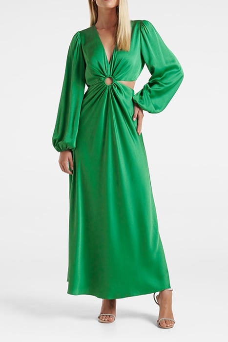 GISELLE CUT OUT SATIN DRESS ENERGETIC JADE 1
