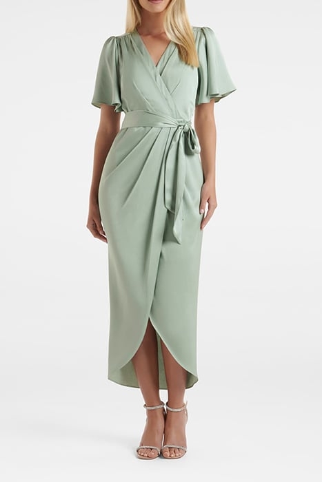 CAROLINA SATIN MIDI DRESS SEAFOAM 1