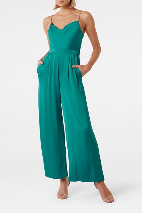 GLORIA COWL NECK JUMPSUIT DIGITAL TEAL 1