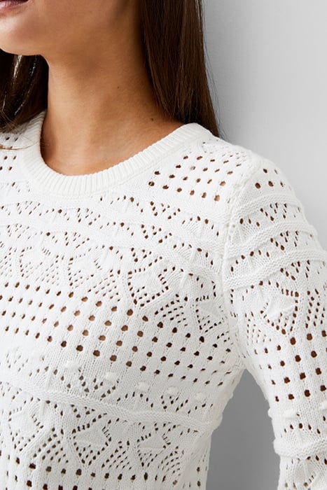 L/S CROCHET BOBBLE KNIT IVORY 4