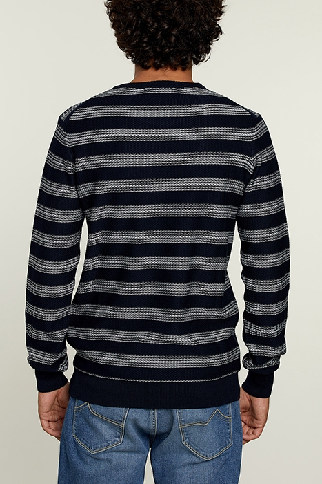 CUSTOM FIT PIMA COTTON CREW NECK SWEATER NAVY 2