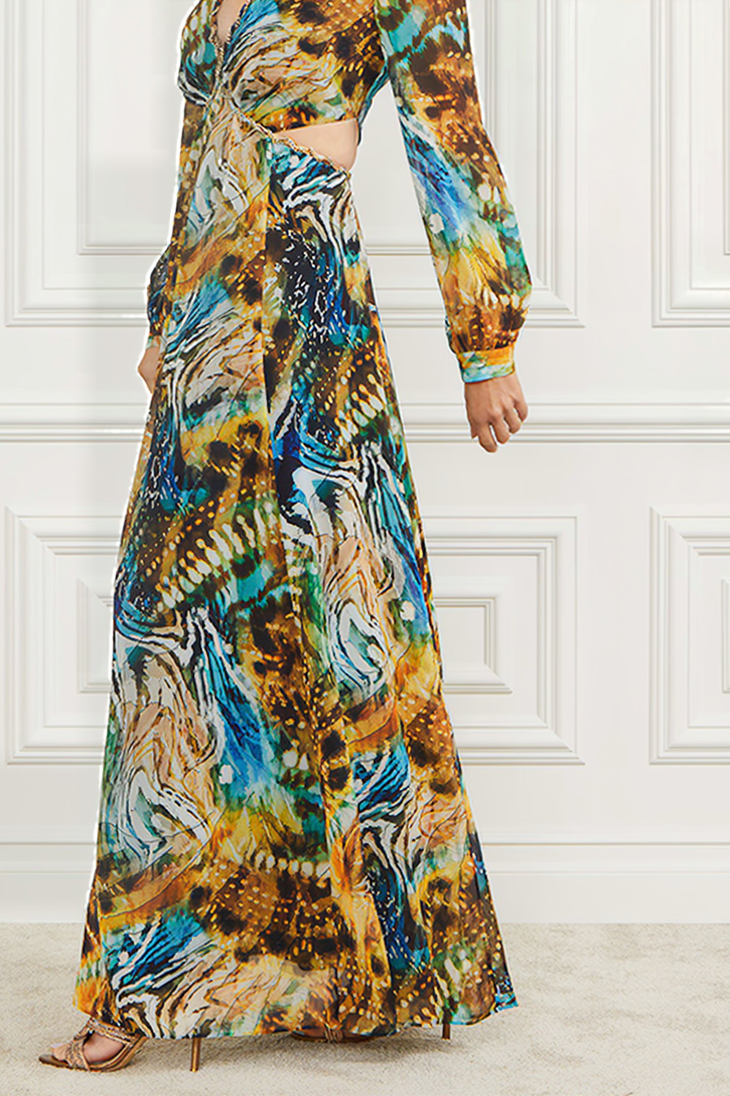 MARCIANO BY GUESS URSULA GOWN SOLID EUTOPIA MAXI DRESS PRINT 7