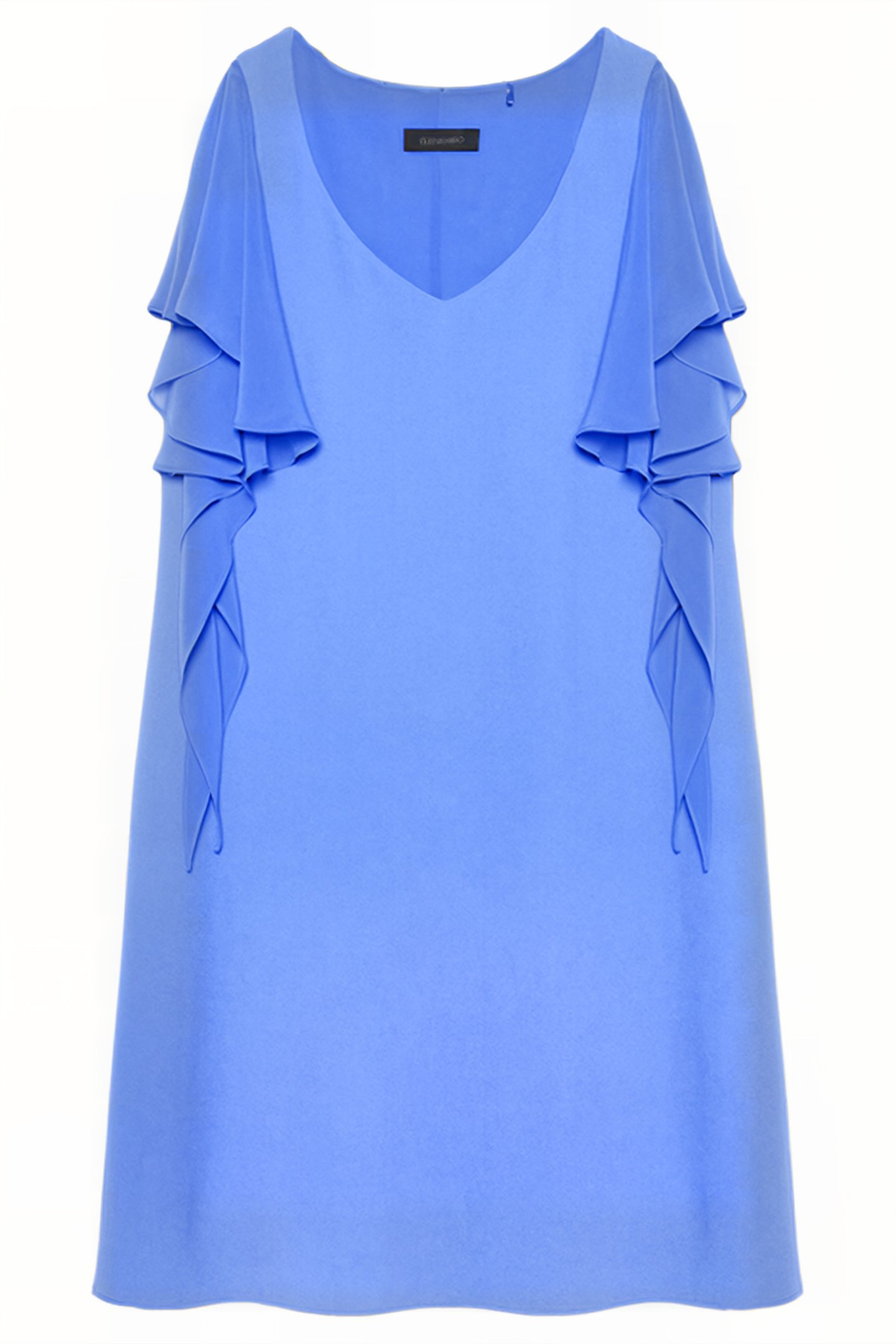 ELEGANT DRESS WITH FLOUNCED SLEEVES DARK BLUE 4