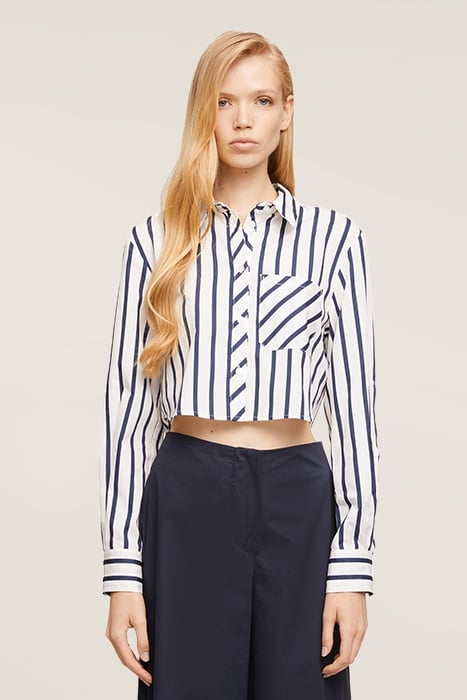 STRIPED CROPPED SHIRT WHITE 4