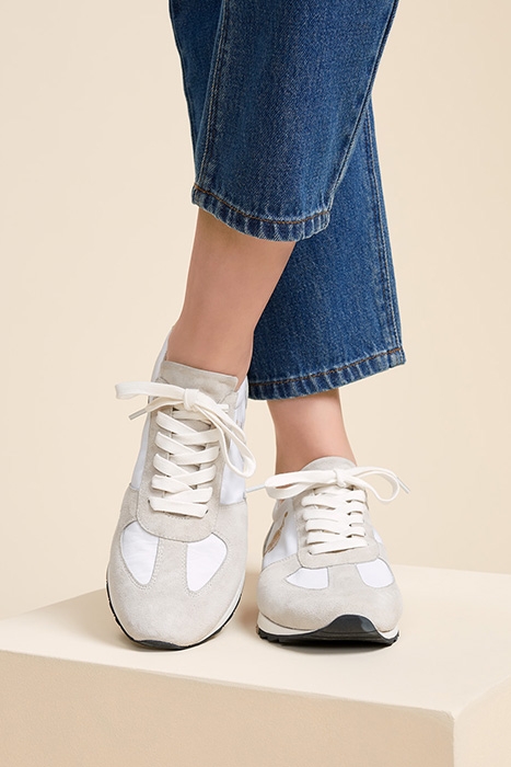 O.ZAKI - TWO-MATERIAL TWINE SNEAKERS WITH DANCER EMBROIDERY 2