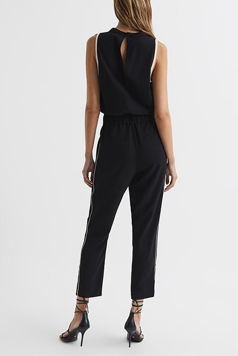 TAYLA-SIDE STRIPE JUMPSUI BLACK/WHITE 3