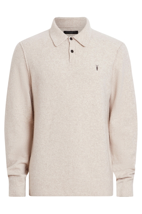 STATTEN LS POLO OATMEAL WHITE 4
