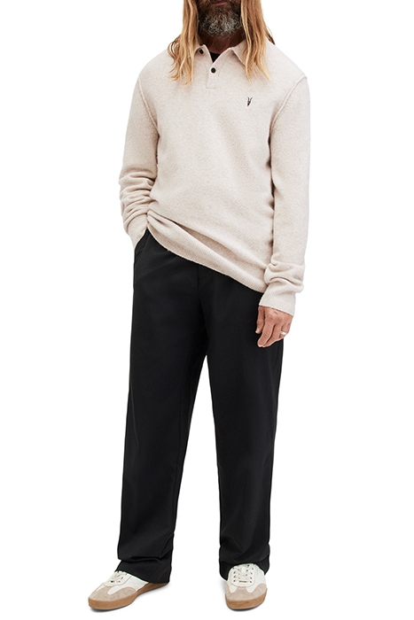 STATTEN LS POLO OATMEAL WHITE 3