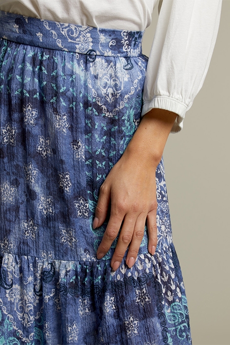 FANTASY BLUE ELASTIC WAIST SKIRT 4