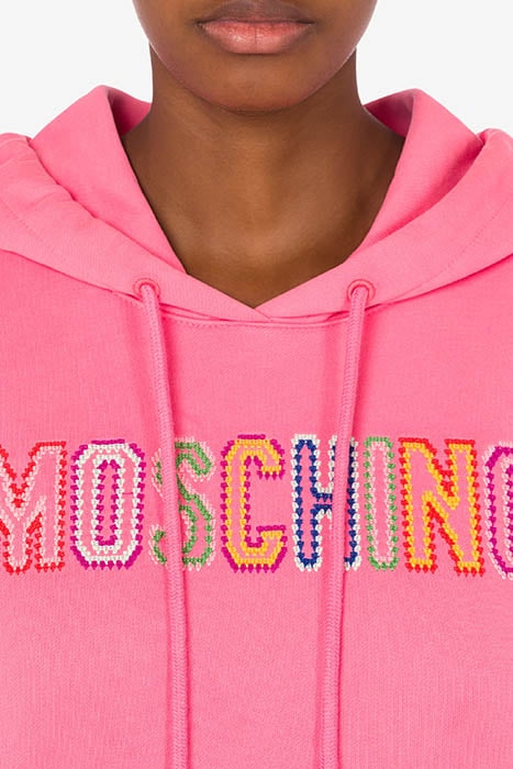 CROCHET LOGO ORGANIC COTTON SWEATSHIRT PINK 4