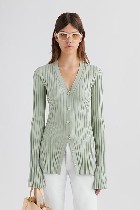 RAE RIB KNIT CARDIGAN DESERT SAGE 3