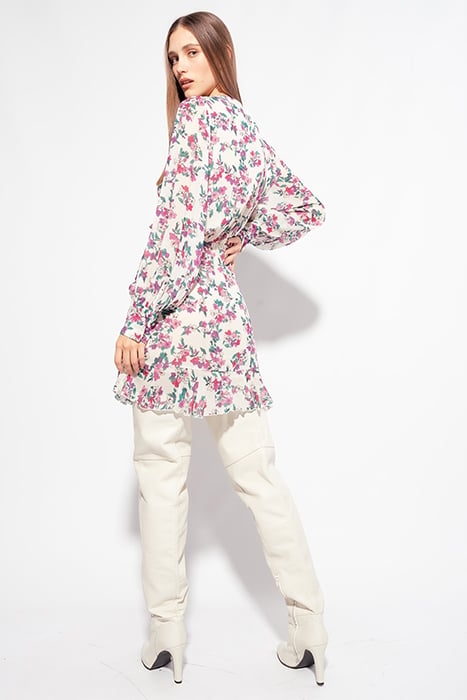 ALMA DRESS WHITE/PINK MULTI-COLOUR 3