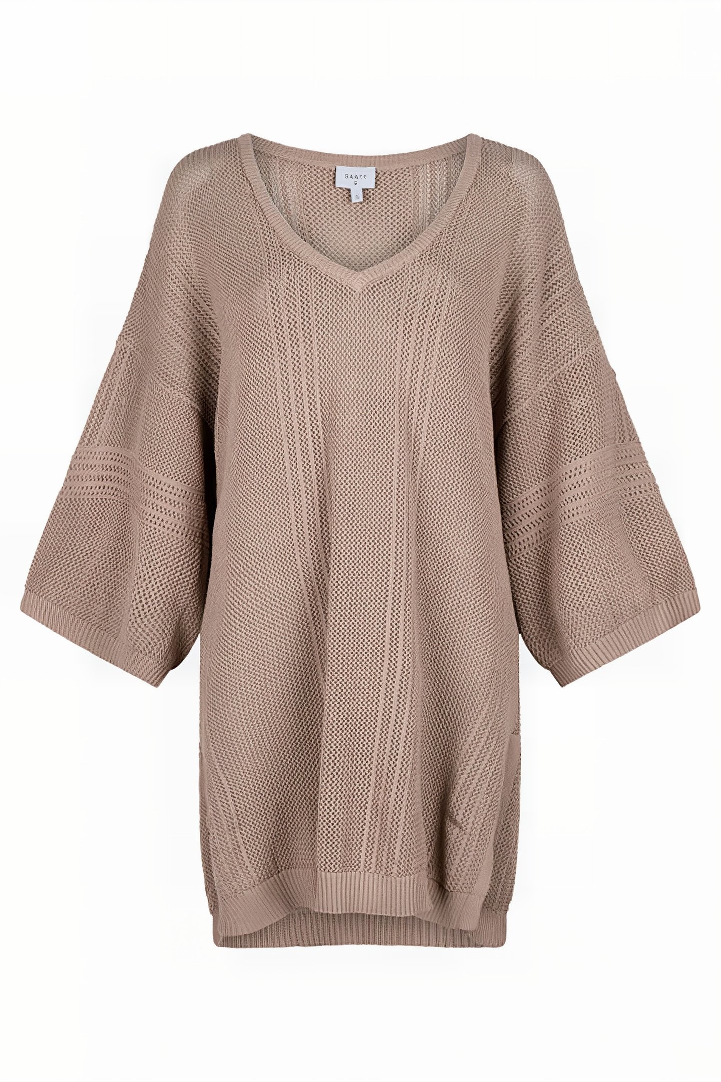 D6NILIANE AJOUR KNIT TUNIC COBBLESTONE 1
