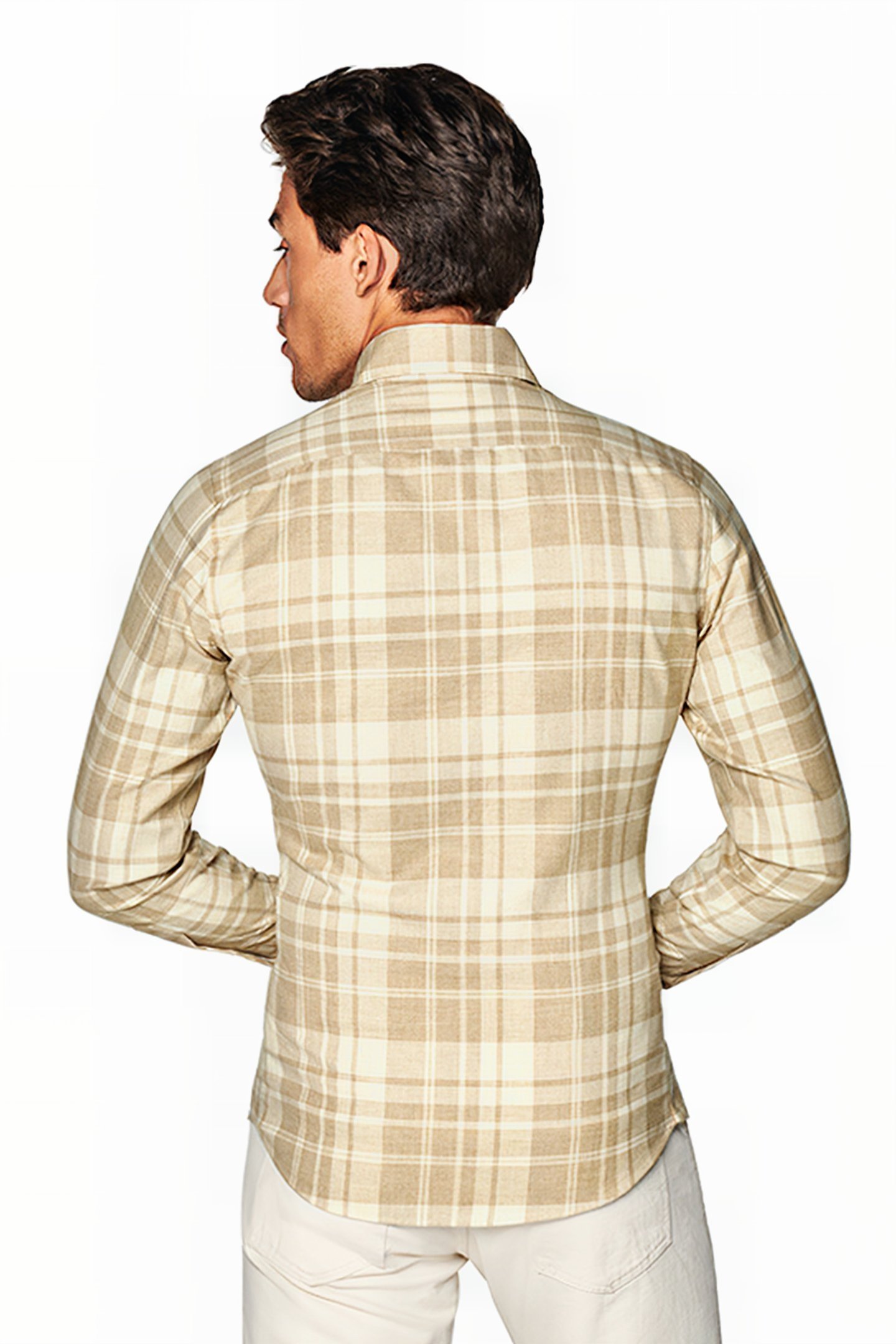 FLANNEL SAND CHECK LIGHT BROWN 2