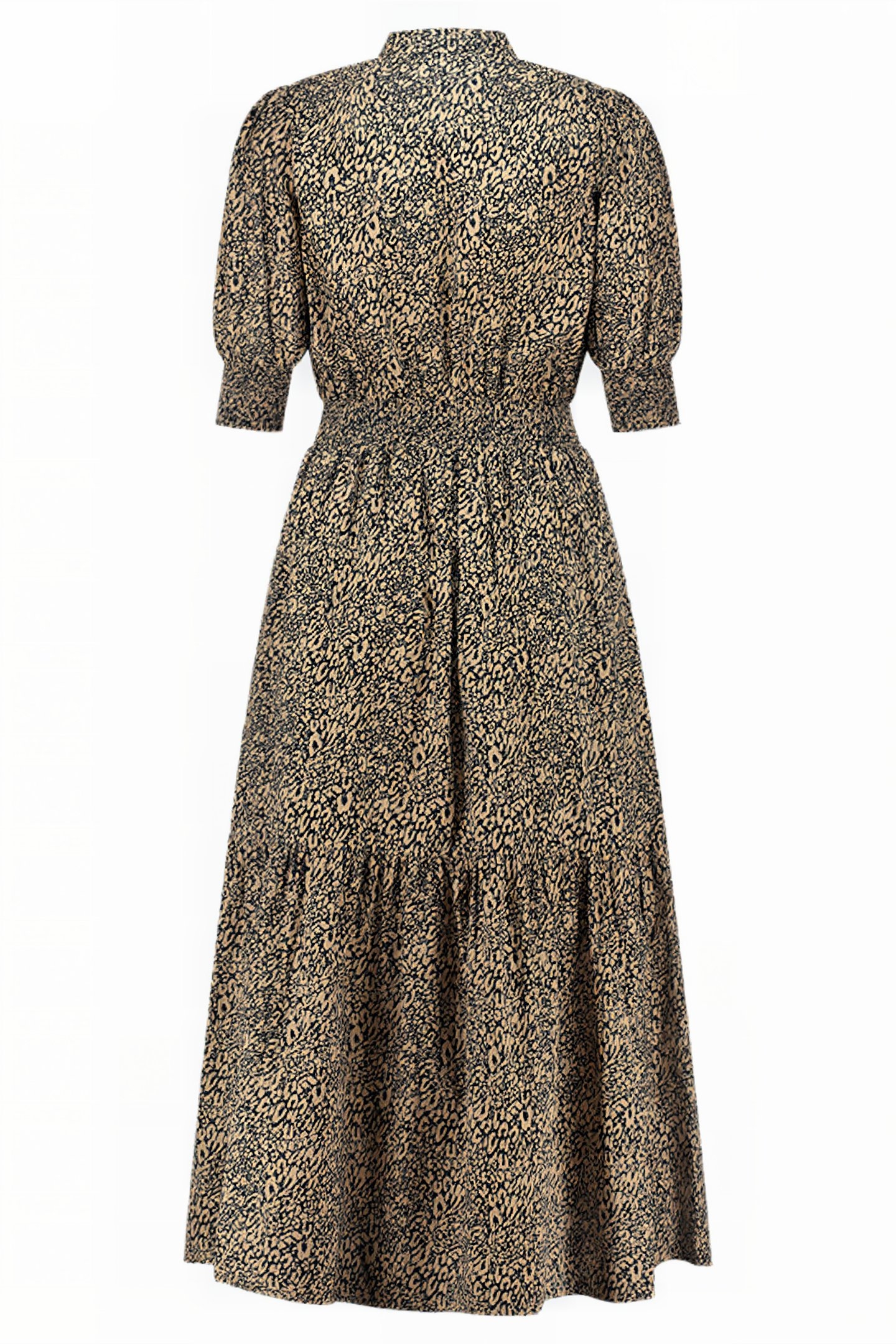 RISO LONG DRESS LS BLACK/TAUPE 2