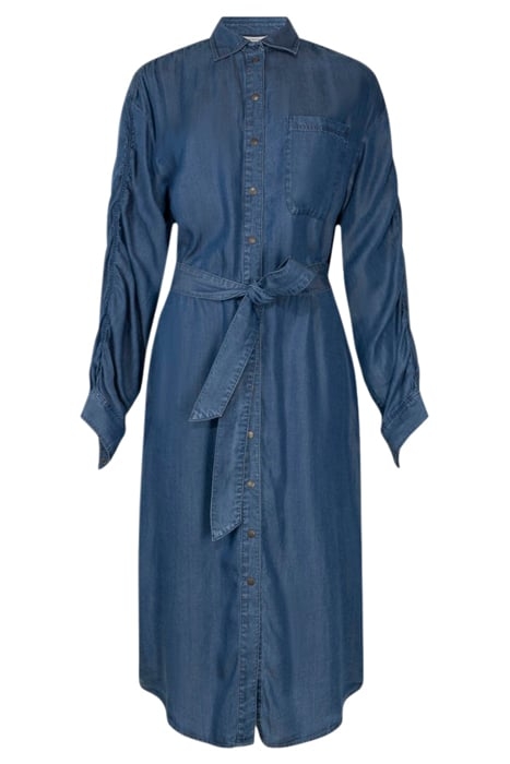 DRESS WOVEN LONG MID BLUE DENIM 3