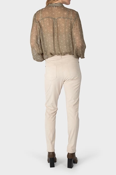 BLOUSE WOVEN LONG SLEEVES COVERT GREEN 6