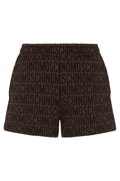 ALLOVER LOGO FLEECE SHORTS BROWN 3
