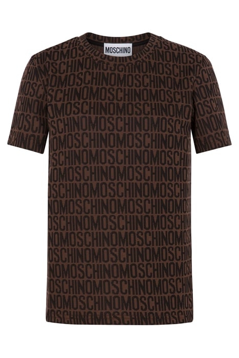 ALLOVER LOGO JERSEY T-SHIRT BROWN 3