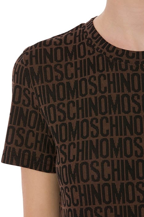 ALLOVER LOGO JERSEY T-SHIRT BROWN 4