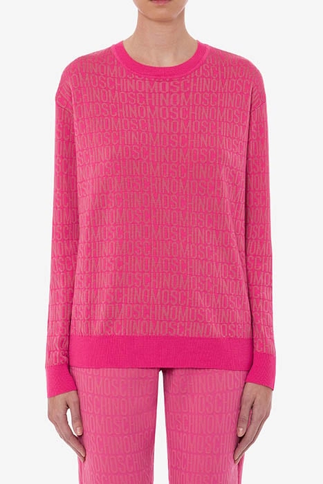 ALLOVER LOGO WOOL SWEATER FUCHSIA 1