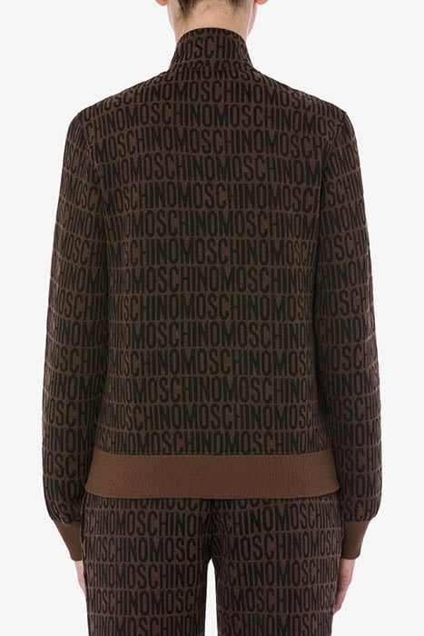 ALLOVER LOGO COTTON BLEND SWEATSHIRT BROWN 2