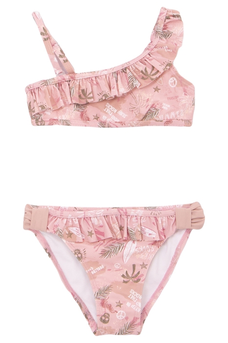 GIRLS’ PINK SURF-ROCK PRINT BIKINI 1